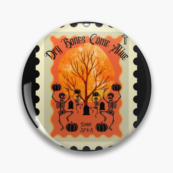 Item preview, Halloween Dry Bones Come Alive Dancing Skeletons Ezekiel 37: 4-5 Stamp                        designed and sold by Forevermore.