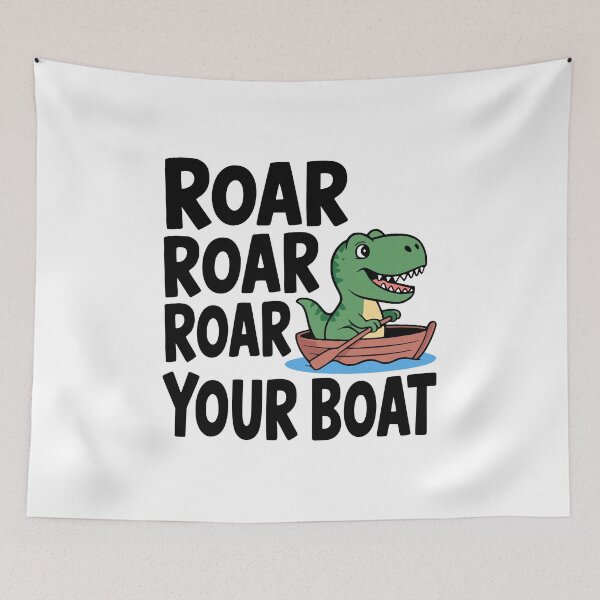 Item preview, Roar Roar Roar Your Boat! Cute Dinosaur Pun designed and sold by PMCreative.