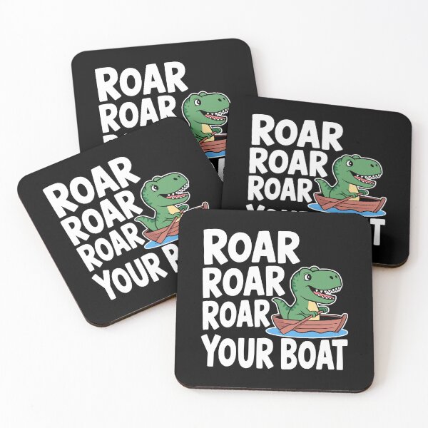 Item preview, Roar Roar Roar Your Boat! Funny Dinosaur Pun designed and sold by PMCreative.