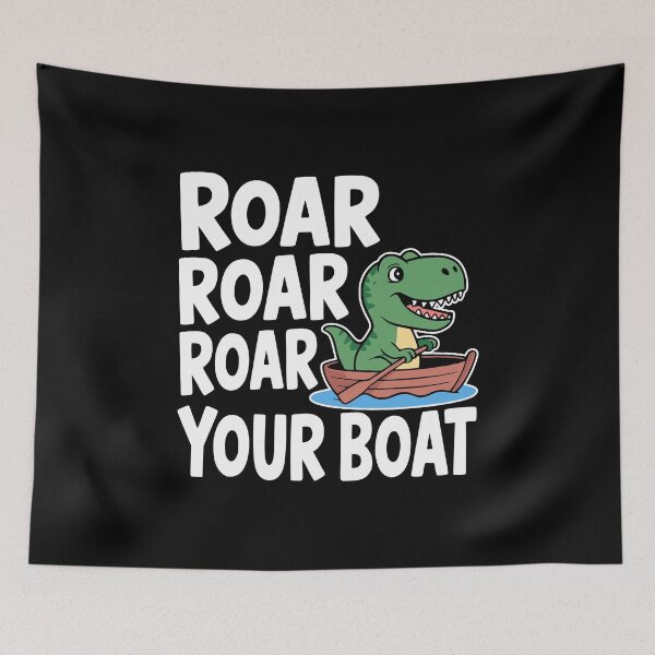 Item preview, Roar Roar Roar Your Boat! Funny Dinosaur Pun designed and sold by PMCreative.
