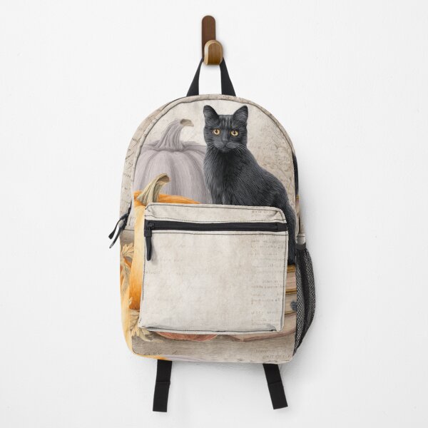 Item preview, Vintage black cat with pumpkins and shabby chic books designed and sold by olenapetol.
