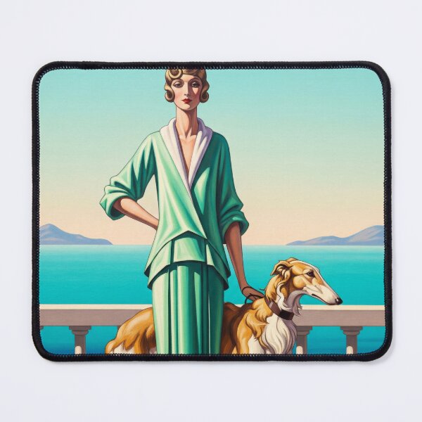 Item preview, The Woman with the Borzoi - Original Art Deco Artwork designed and sold by elektronen.