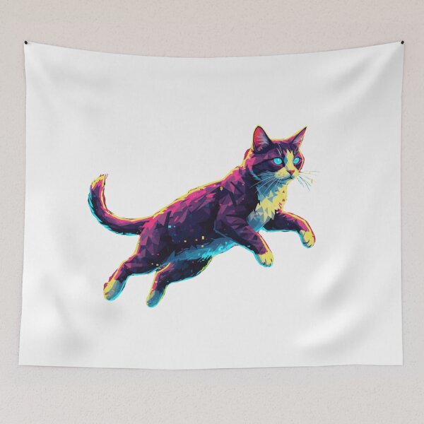 Item preview, Neon Low Poly Cosmic Cat designed and sold by bsbd-action.