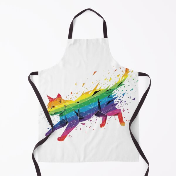 Item preview, Geometric rainbow cat in motion designed and sold by bsbd-action.