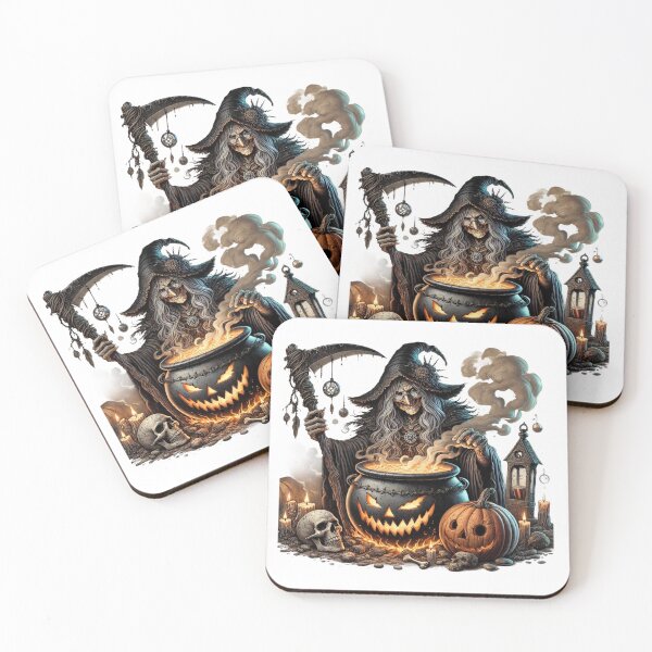 Item preview, Witch and the Haunted Cauldron – Dark Fantasy Halloween Art designed and sold by CelticSoulShop.