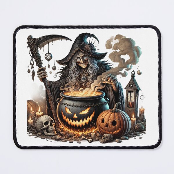 Item preview, Witch and the Haunted Cauldron – Dark Fantasy Halloween Art designed and sold by CelticSoulShop.