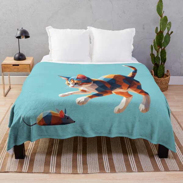 Item preview, Geometric cat playing with mouse designed and sold by bsbd-action.