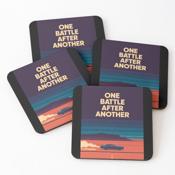 Item preview, Lone Car Desert Road One Battle After Another Poster designed and sold by Enea Kelo.