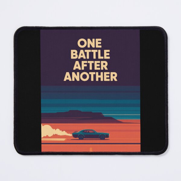 Item preview, Lone Car Desert Road One Battle After Another Poster designed and sold by Enea Kelo.