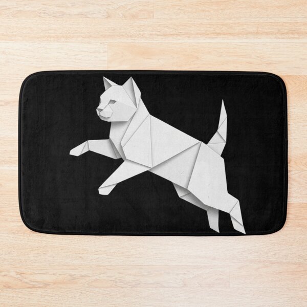 Item preview, White origami cat jumping designed and sold by bsbd-action.