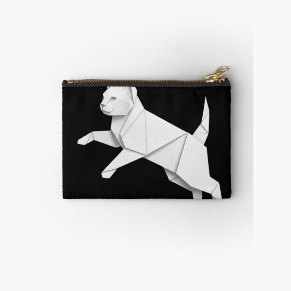 Item preview, White origami cat jumping designed and sold by bsbd-action.