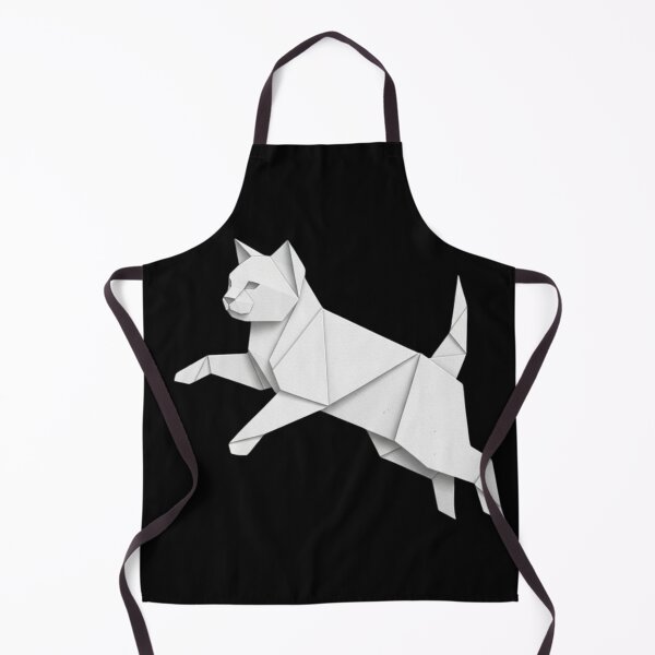 Item preview, White origami cat jumping designed and sold by bsbd-action.
