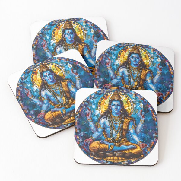 Item preview, Lord Shiva Stained Glass Spiritual Art - V1 designed and sold by Print88.