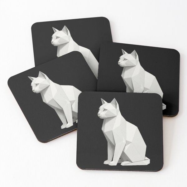 Item preview, White origami cat sitting designed and sold by bsbd-action.