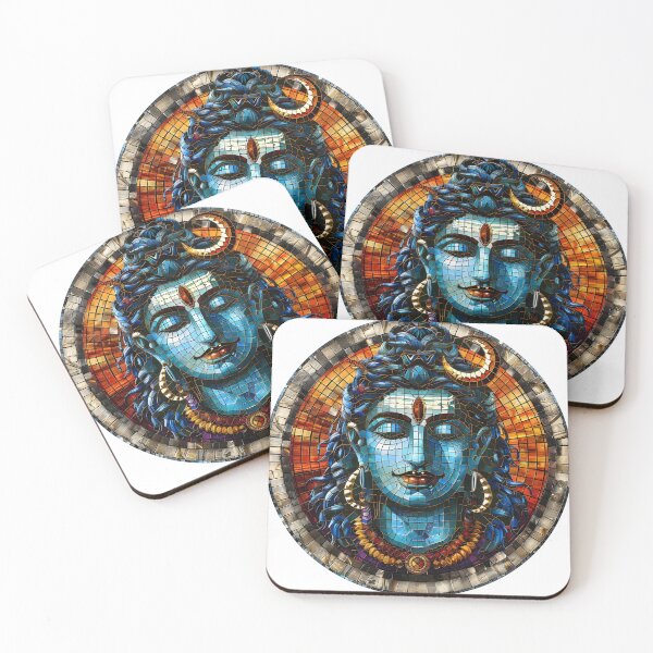 Item preview, Lord Shiva Stained Glass Spiritual Art - V4 designed and sold by Print88.