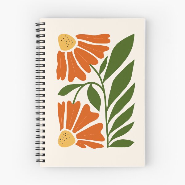 Item preview, Orange Flower Botanical Art – Stylized Floral Design with Yellow Centers & Green Leaves designed and sold by NicolaZhukov.