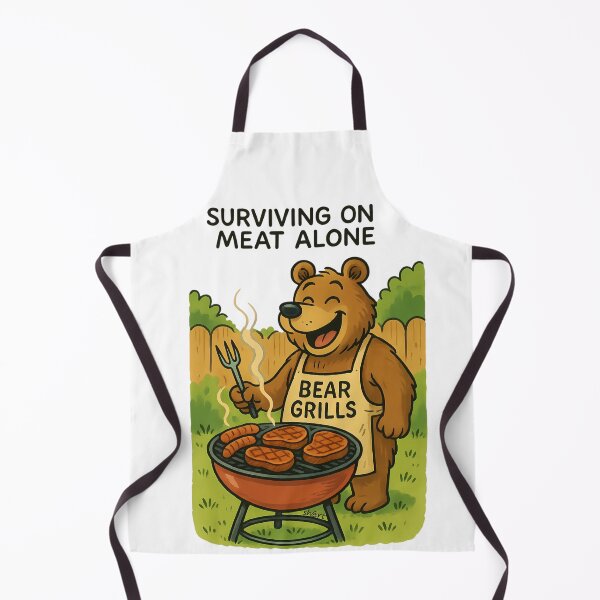 Item preview, Bear Grills – Funny BBQ Cartoon Shirt designed and sold by SVALANART.