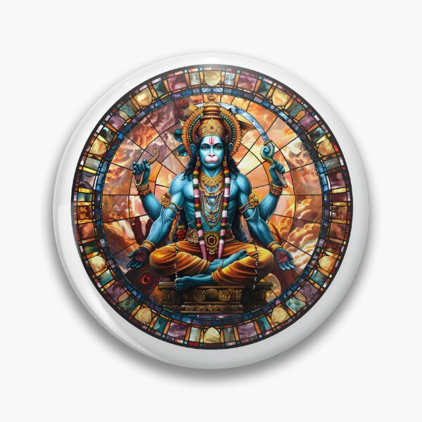 Item preview, Lord Hanuman Stained Glass Spiritual Art - V1 designed and sold by Print88.
