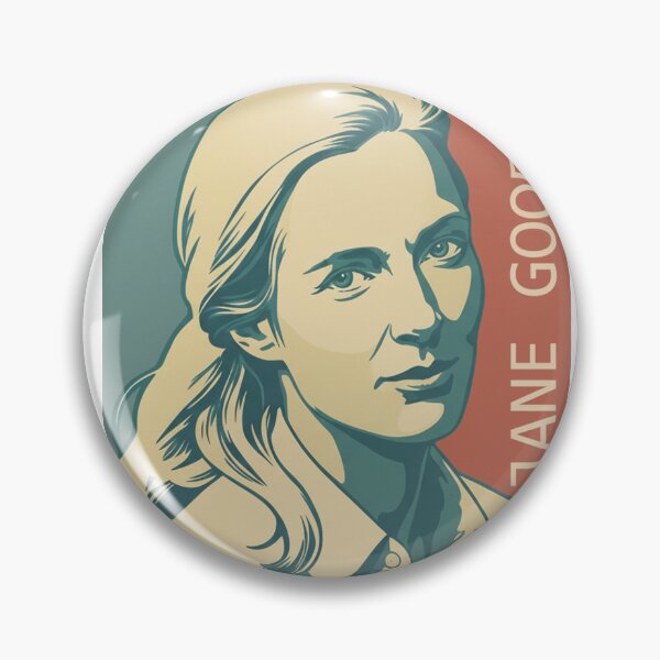 Item preview, Jane Goodall Primatologist Women In Science Portrait Art designed and sold by Essémké.