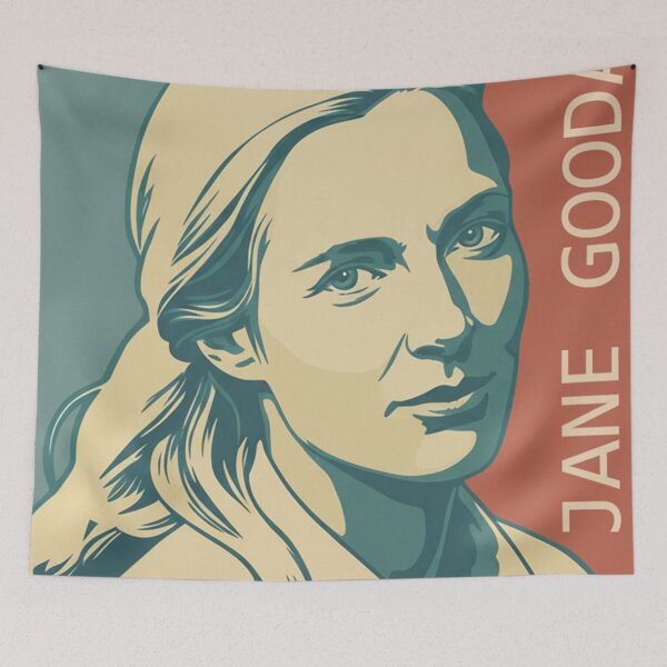 Item preview, Jane Goodall Primatologist Women In Science Portrait Art designed and sold by Essémké.