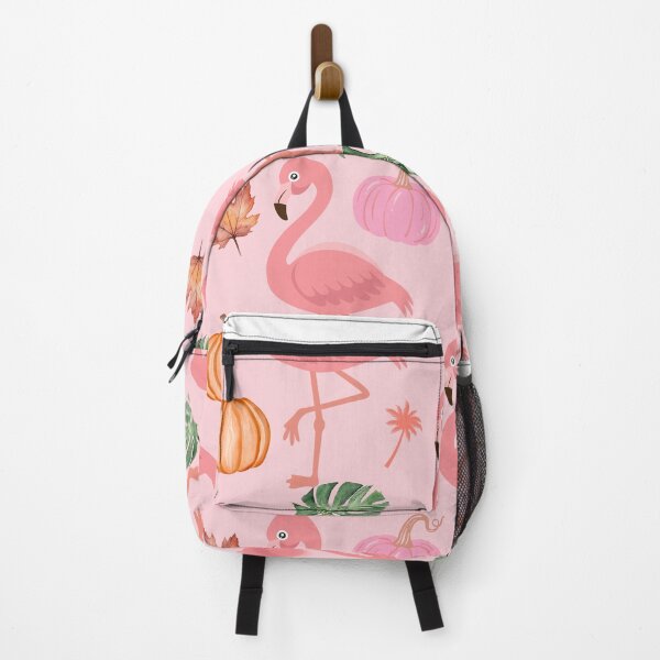 Item preview, Fall Flamingos with Pumpkins, Leaves & Palm Trees | Tropical Autumn Design designed and sold by TheJCGallery.