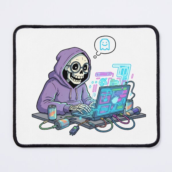 Item preview, Skeleton Hacker on Laptop – Funny Geek Cartoon Skeleton Design designed and sold by hn79.