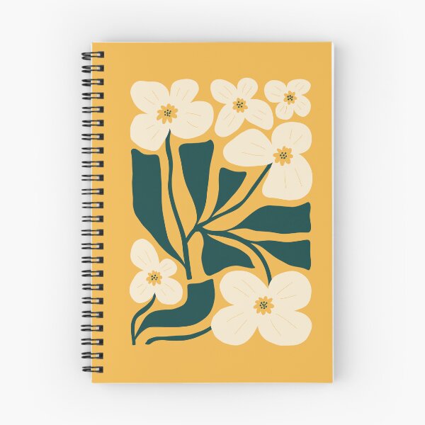 Item preview, Cream Flower Botanical Art – Stylized Floral Design with Green Leaves & Yellow Centers designed and sold by NicolaZhukov.