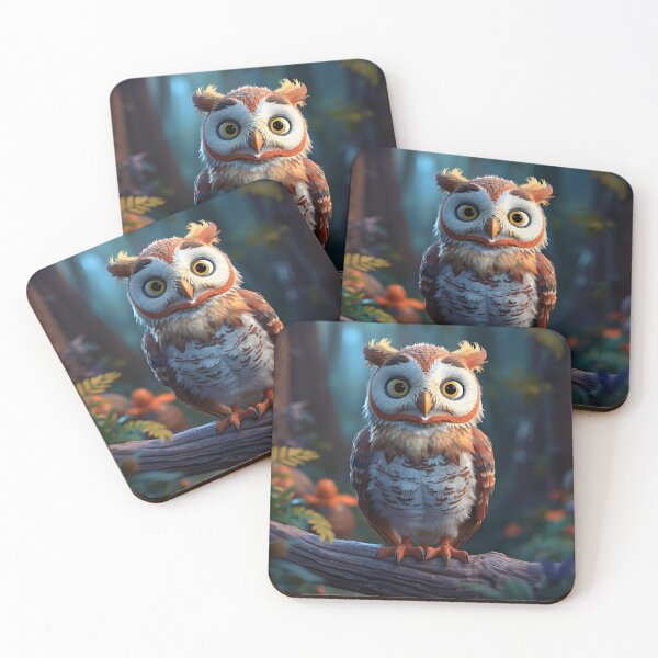 Item preview, Owl Jolson sits on a branch, amazed designed and sold by SweetRossel.