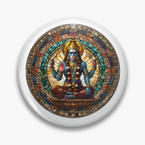 Item preview, Lord Hanuman Stained Glass Spiritual Art - V3 designed and sold by Print88.