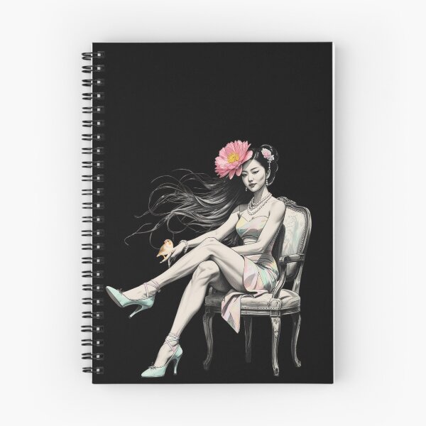 Item preview, Woman Sitting in a Vintage Chair - Pastel - High Heels Shoes - Long Hair designed and sold by AlinaSCorner.