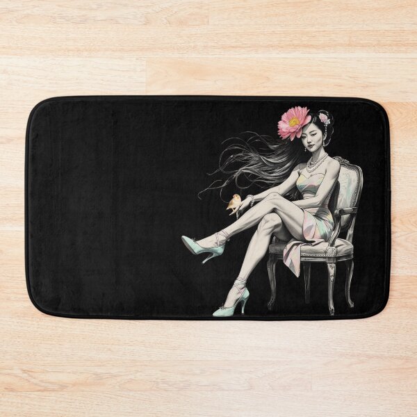 Item preview, Woman Sitting in a Vintage Chair - Pastel - High Heels Shoes - Long Hair designed and sold by AlinaSCorner.
