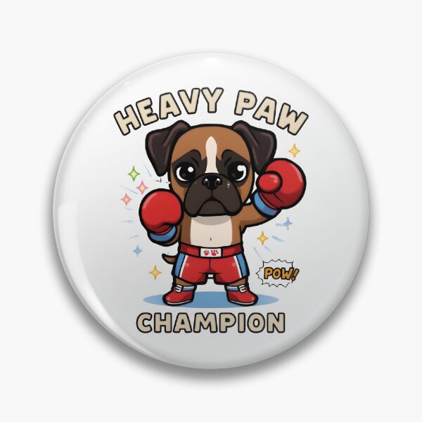 Item preview, Heavy Paw Champion – Kawaii Chibi Boxer Dog in Boxing Glov designed and sold by Snackwear Apparel.