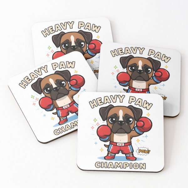 Item preview, Heavy Paw Champion – Kawaii Chibi Boxer Dog in Boxing Glov designed and sold by Snackwear Apparel.