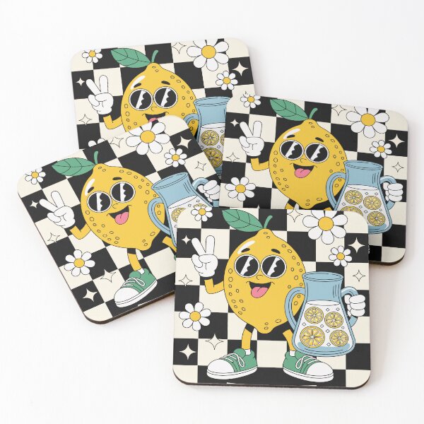 Item preview, Groovy Lemonade Vibes | Retro Checkerboard Peace Sign Lemon Print designed and sold by Apparel Fashion.