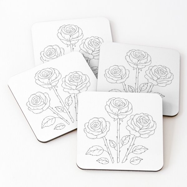 Item preview, Three black line roses designed and sold by OM-lova.