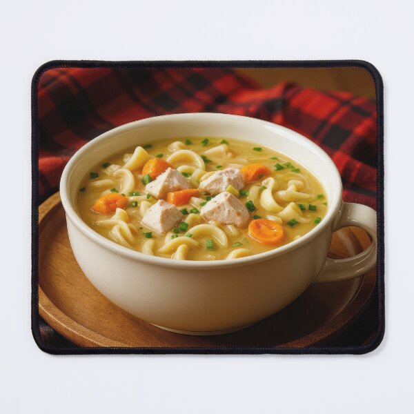 Item preview, Chicken Noodle Soup On a Plaid Blanket designed and sold by Maria Dryfhout.