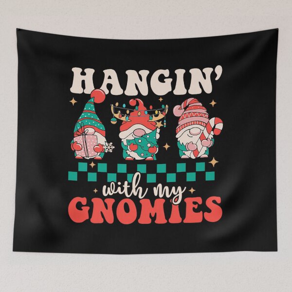 Artikelvorschau, Hangin' With My Gnomies Gnome Groovy Retro Weihnachtsfeiertag entworfen und verkauft von diahtshel.