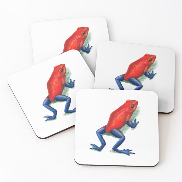 Item preview, strawberry poison dart frog in dry pastel illustrated by me designed and sold by Chouetteplanete.
