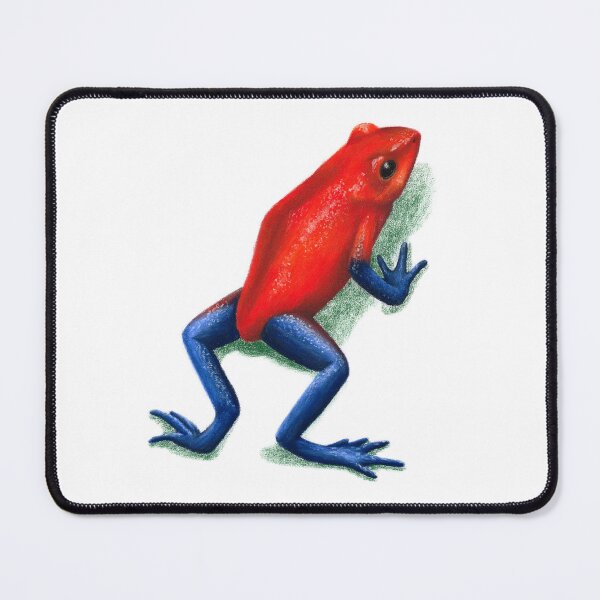 Item preview, strawberry poison dart frog in dry pastel illustrated by me designed and sold by Chouetteplanete.