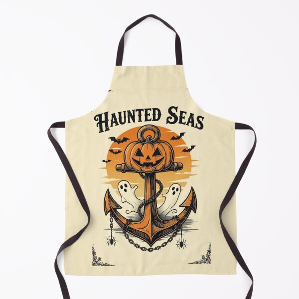 Item preview, Haunted Seas | Halloween Anchor with Pumpkin and Ghosts | Nautical Vintage Horror designed and sold by Wild-way Art.