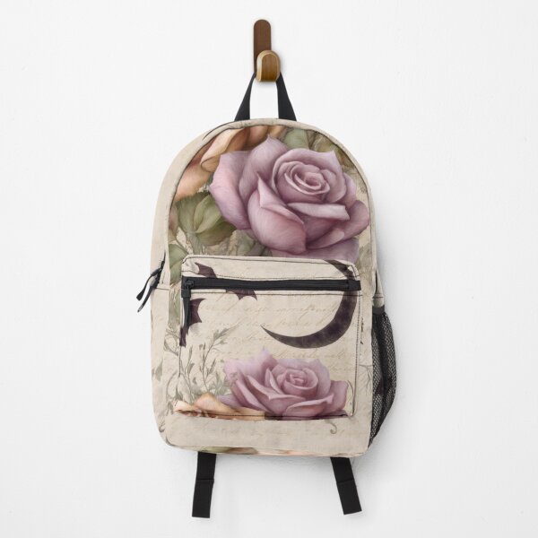 Item preview, Romantic shabby chic roses with crescent moon and bats designed and sold by olenapetol.
