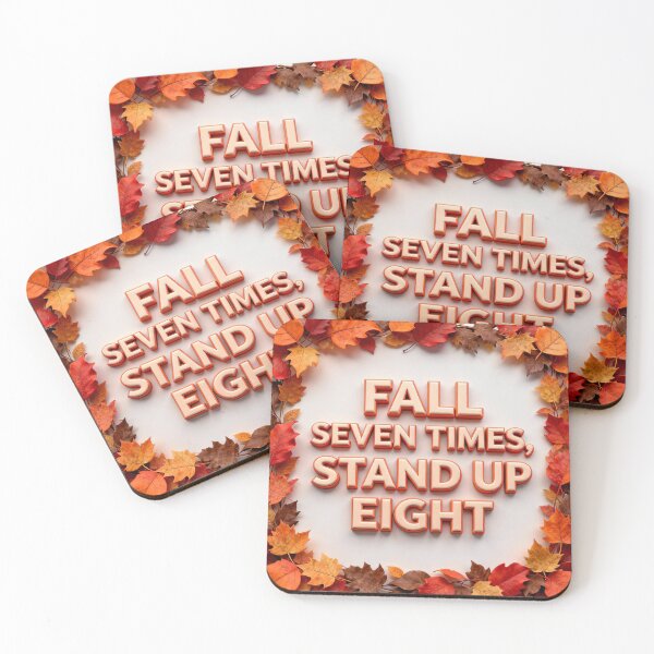 Item preview, Fall Seven Times Stand Up Eight – Motivational Quote Design designed and sold by GogoVibes.