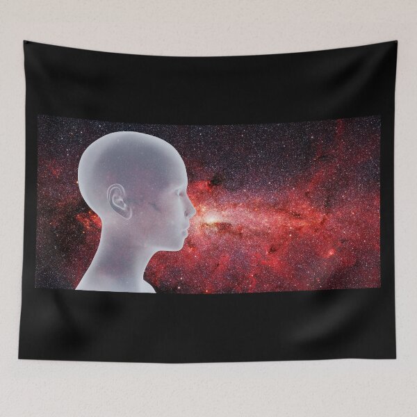 Item preview, beautiful alien in front of the Milky Way galaxy designed and sold by DottedYeti.