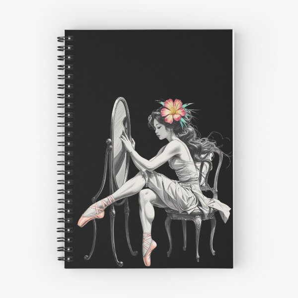 Item preview, Woman Sitting in a Vintage Chair - Mirror - Pointe Shoes - Blonde Hair - Giant Flower designed and sold by AlinaSCorner.