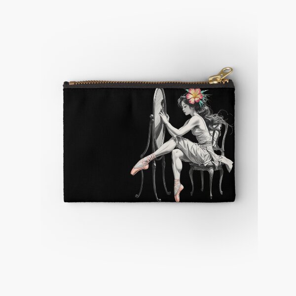 Item preview, Woman Sitting in a Vintage Chair - Mirror - Pointe Shoes - Blonde Hair - Giant Flower designed and sold by AlinaSCorner.