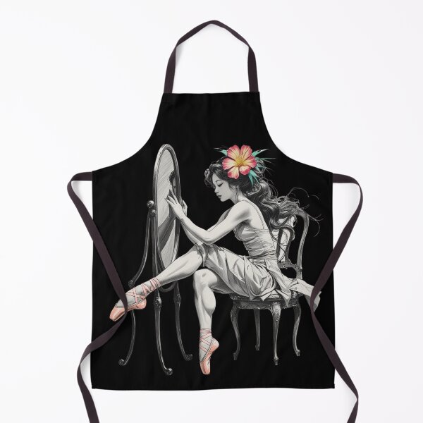 Item preview, Woman Sitting in a Vintage Chair - Mirror - Pointe Shoes - Blonde Hair - Giant Flower designed and sold by AlinaSCorner.