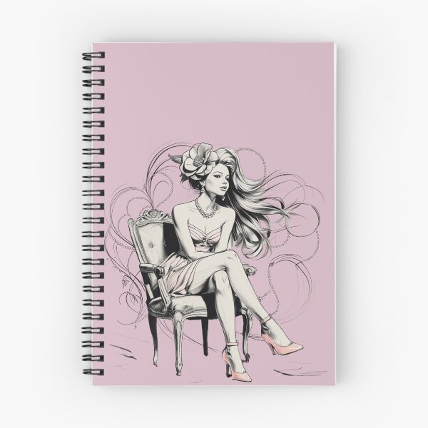 Item preview, Woman Sitting in a Vintage Chair - Pastel - High Heels Shoes - Long Blonde Hair - Pearls designed and sold by AlinaSCorner.