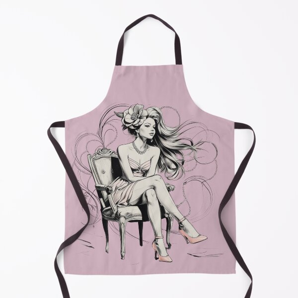 Item preview, Woman Sitting in a Vintage Chair - Pastel - High Heels Shoes - Long Blonde Hair - Pearls designed and sold by AlinaSCorner.