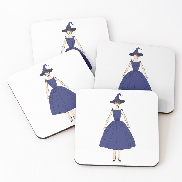 Item preview, Witchy Darling – Vintage Film Icon Illustration in Witch Hat – Gothic Retro Wall Decor designed and sold by NOTSNIW ART.