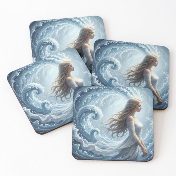 Item preview, Girl and ocean wave digital artwork designed and sold by PTB Art Design.